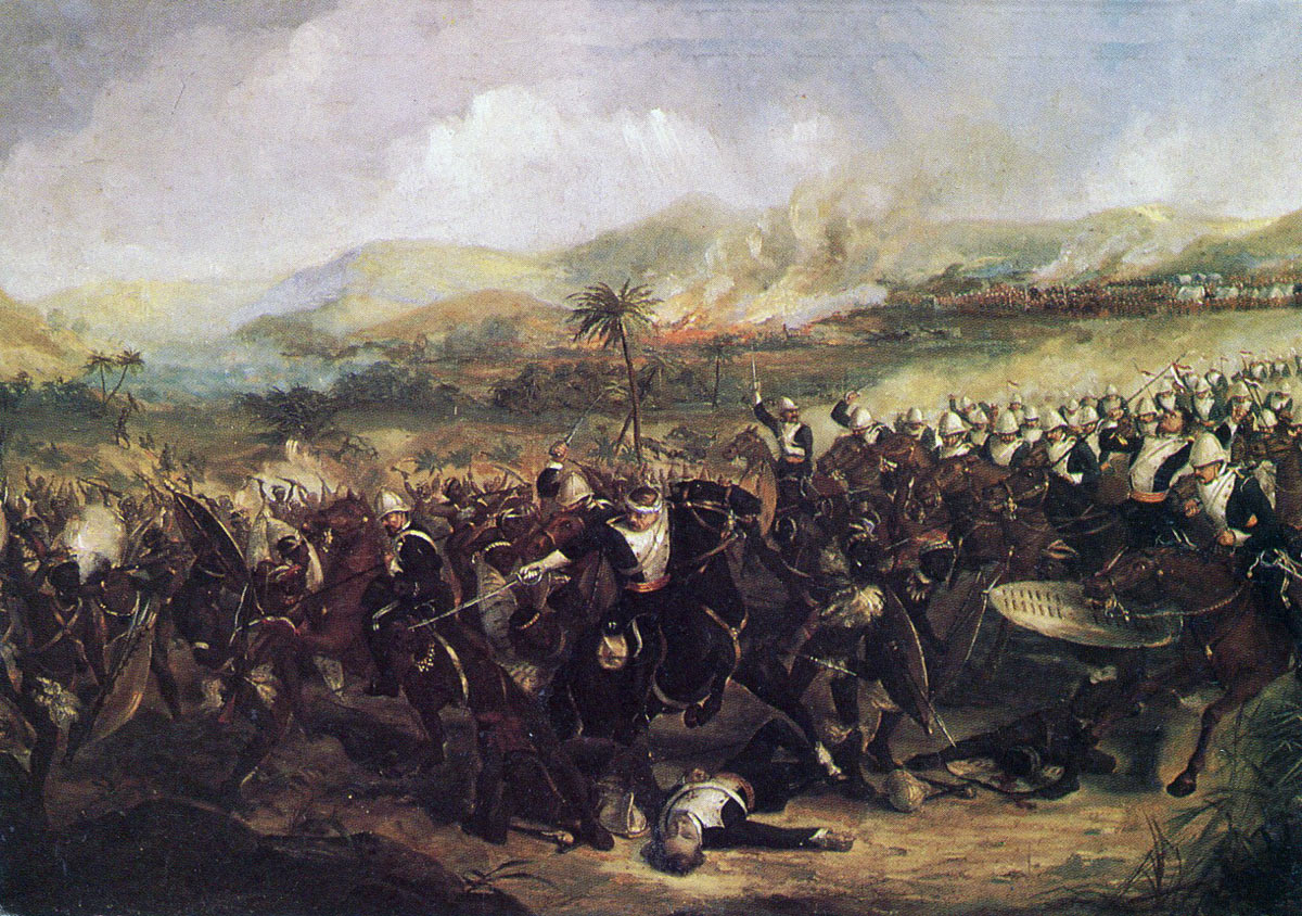 Charge of the 17th Lancers at the Battle of Ulundi on 4th July 1879 in the Zulu War: picture by B. Fayel