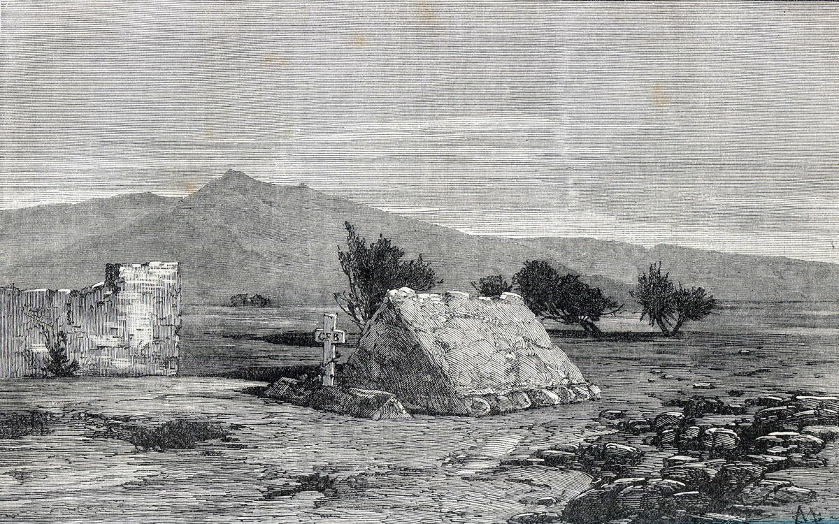 Graves of soldiers of the 66th Regiment after the Battle of Maiwand on 26th July 1880 in the Second Afghan War