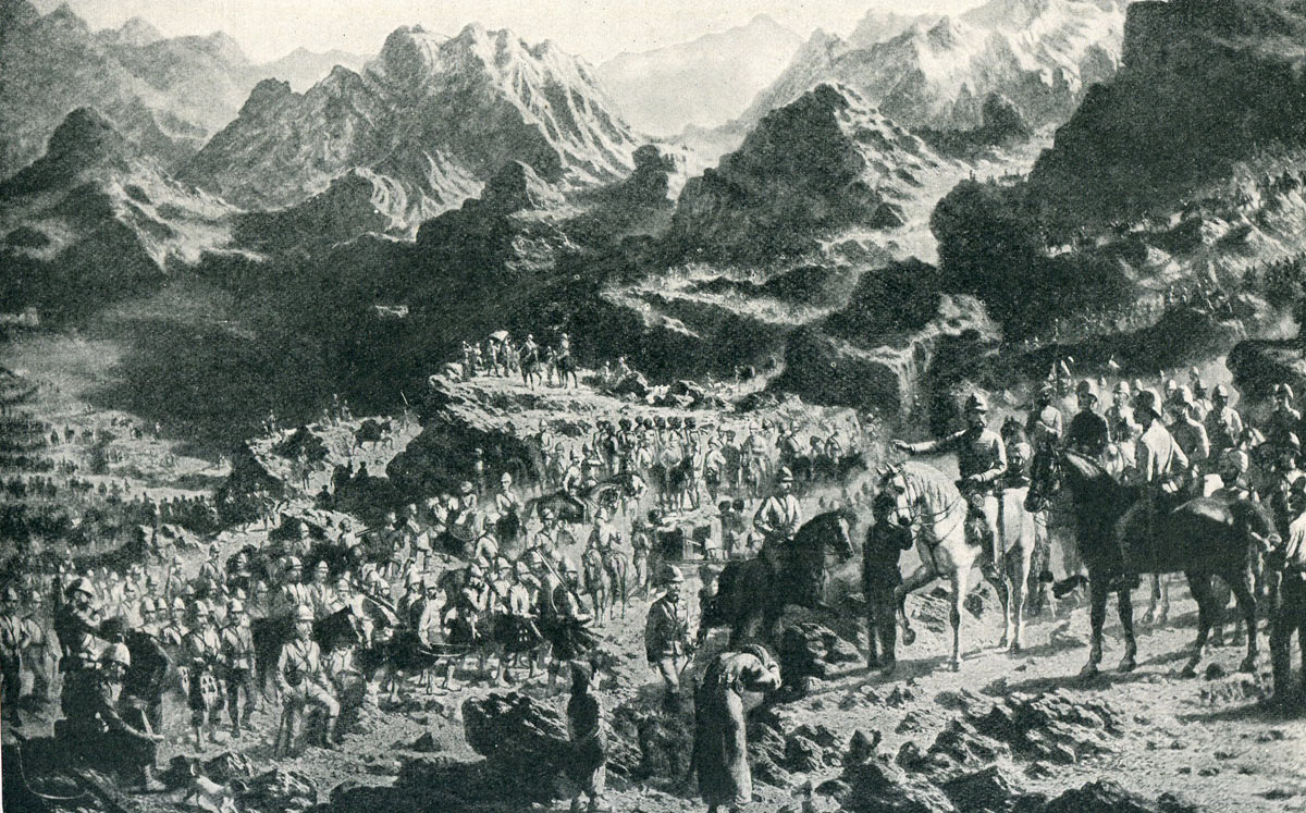 General Roberts' army on the march from Kabul to Kandahar: Battle of Kandahar on 1st September 1880 in the Second Afghan War