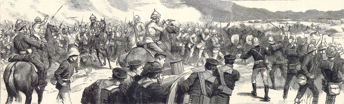 The British Second Brigade Square under heavy attack at the Battle of Tamai on 13th March 1884 in the Sudanese War