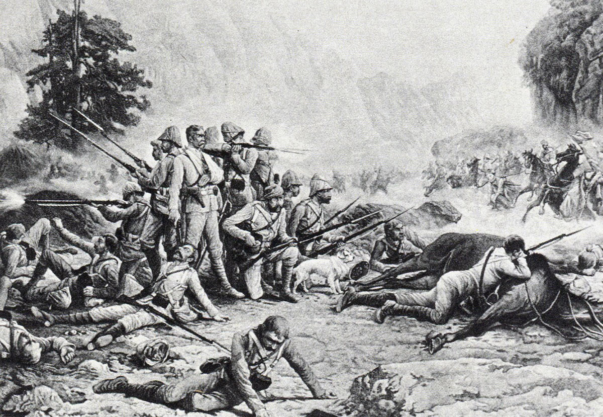 The last stand of the 'Eleven' at the Battle of Maiwand on 26th July 1880 in the Second Afghan War: picture by Frank Feller