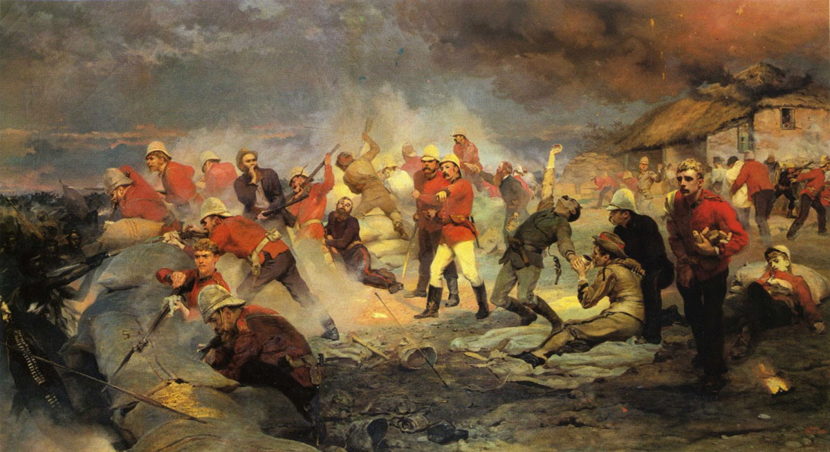 The Defence of Rorke’s Drift on 22nd January 1879 in the Zulu War: picture by Lady Butler