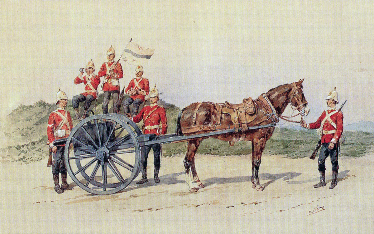 Signallers of the 24th Regiment: Battle of Isandlwana on 22nd January 1879 in the Zulu War: picture by Orlando Norie