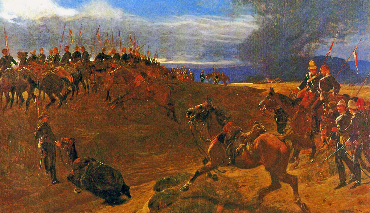 After the Charge of the 17th Lancers at the Battle of Ulundi on 4th July 1879 in the Zulu War: picture by John Charlton