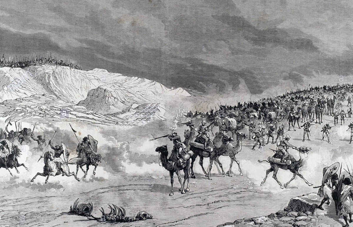 The Camel Corps on the Kerreri Hills at the Battle of Omdurman on 2nd September 1898 in the Sudanese War