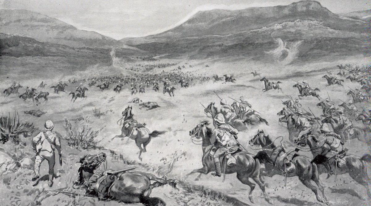 French's Cavalry Division at Klip Drift: Battle of Paardeburg on 27th February 1900 in the Great Boer War: picture by W.S. Small