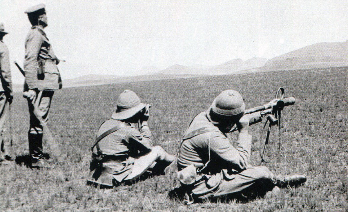 Watching the advancing Dervish line at the beginning of the Battle of Omdurman on 2nd September 1898 in the Sudanese War