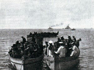Royal Marine detachment landing at Kum Kale on 4th March 1915