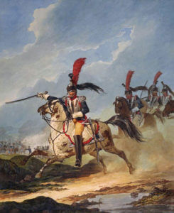 Colonel of the 8th Cuirassiers: Battle of Waterloo on 18th June 1815: picture by Denis Dighton