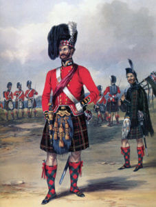 Officer of the 79th Highlanders: the Battle of the Alma on 20th September 1854 during the Crimean War: print by Ackermann