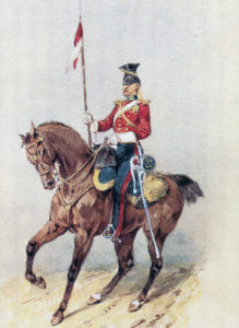 Trooper of HM 16th Lancers: Battle of Aliwal on 28th January 1846 in the First Sikh War: picture by Orlando Norie