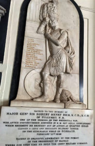 Memorial to General Sir Robert Dick in Madras Cathedral: Battle of Sobraon on 10th February 1846 during the First Sikh War
