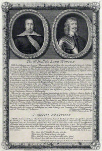 Sir Ralph Hopton and Sir Bevil Grenville: Battle of Lansdown Hill on 5th July 1643 in The English Civil War: post-war engraving by George Vertue