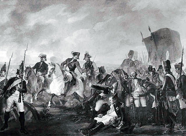 Death of Field Marshal James Keith at the Battle of Hochkirch 14th October 1758 in the Seven Years War