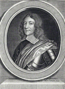 Colonel Nathaniel Fiennes, Parliamentary Governor of Bristol at the Storming of the City on 26th July 1643. Fiennes was condemned to death for surrendering the City, after a brave and resourceful defence: engraving by Michael Vandergucht