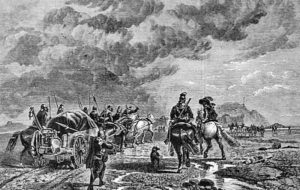 Military train: Battle of Chalgrove 18th June 1643 in the English Civil War: picture by Richard Beavis