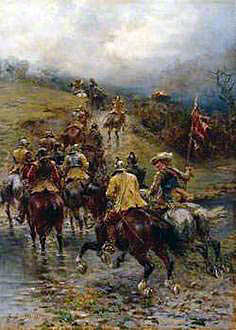 On the march: Battle of Chalgrove 18th June 1643 in the English Civil War