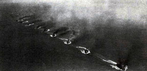 German Fleet practising the ‘Turn Away’ on manoeuvres