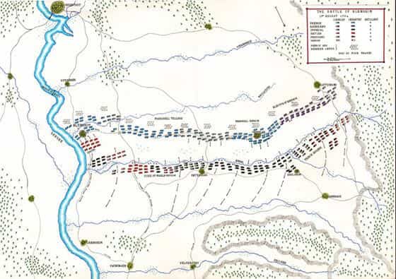 Map of the Battle of Blenheim