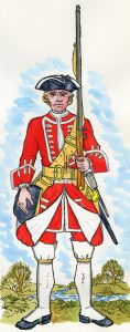 33rd Foot: Battle of Lauffeldt 21st June 1747 in the War of the Austrian Succession: picture by Mackenzies after Representation of Cloathing