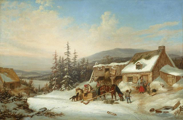 Canadian Habitant's Farm: picture by Cornelius Krieghoff: click here to buy this picture