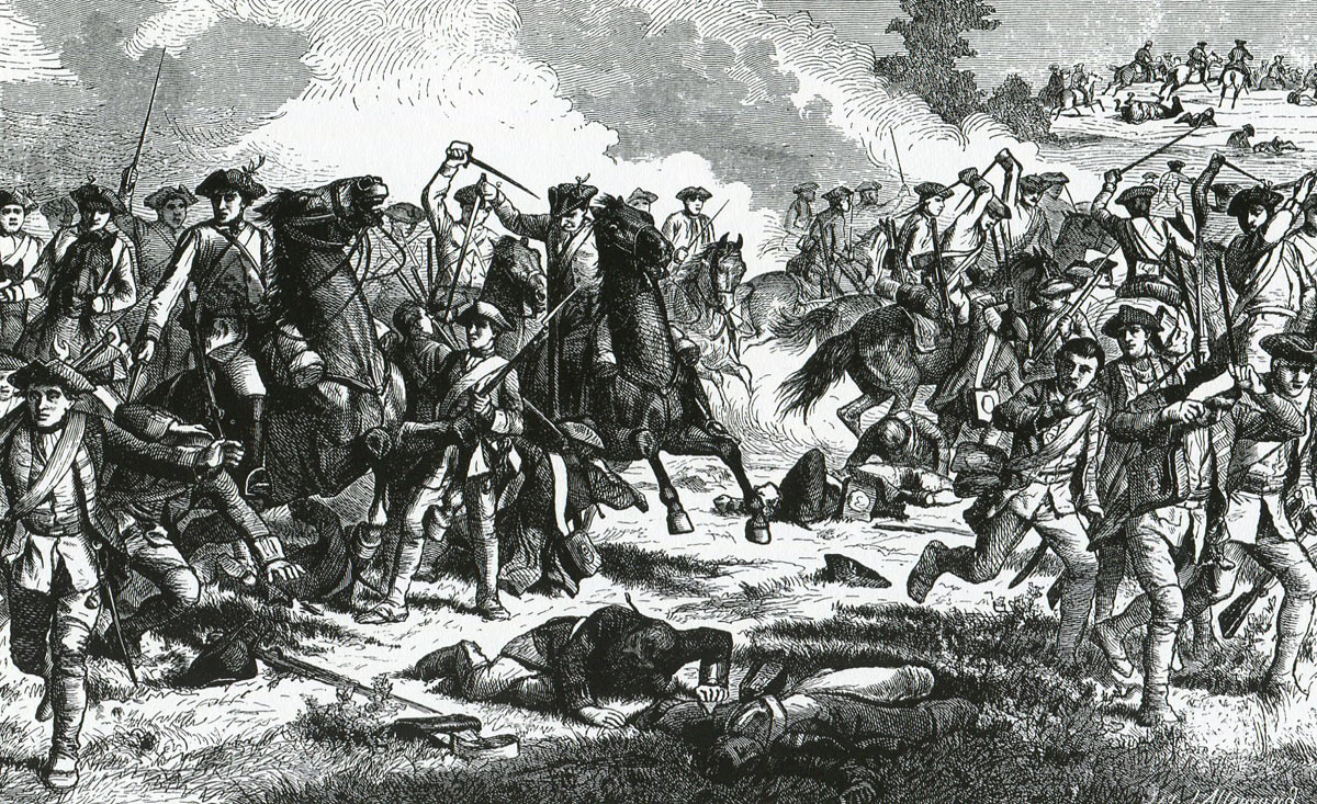 Austrian cavalry attacking Prussian infantry at the end of the Battle of Kunersdorf on 12th August 1759