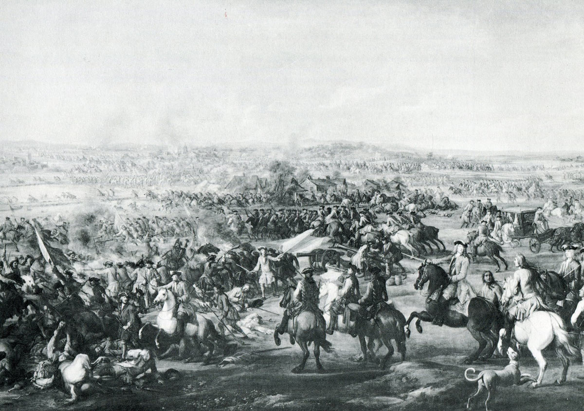 Marlborough's cavalry attacks: Battle of Blenheim 2nd August 1704 in the War of the Spanish Succession