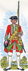 Howard's 19th Foot: Battle of Rocoux 30th September 1746 in the War of the Austrian Succession: picture by Mackenzies from Representation of Cloathing