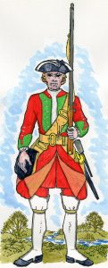 Graham's 43rd Foot: Battle of Rocoux 30th September 1746 in the War of the Austrian Succession: picture by Mackenzies from Representation of Cloathing