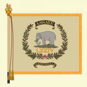 Assaye Colour of the 74th Highlanders: Battle of Assaye on 23rd September 1803 in the Second Mahratta War in India