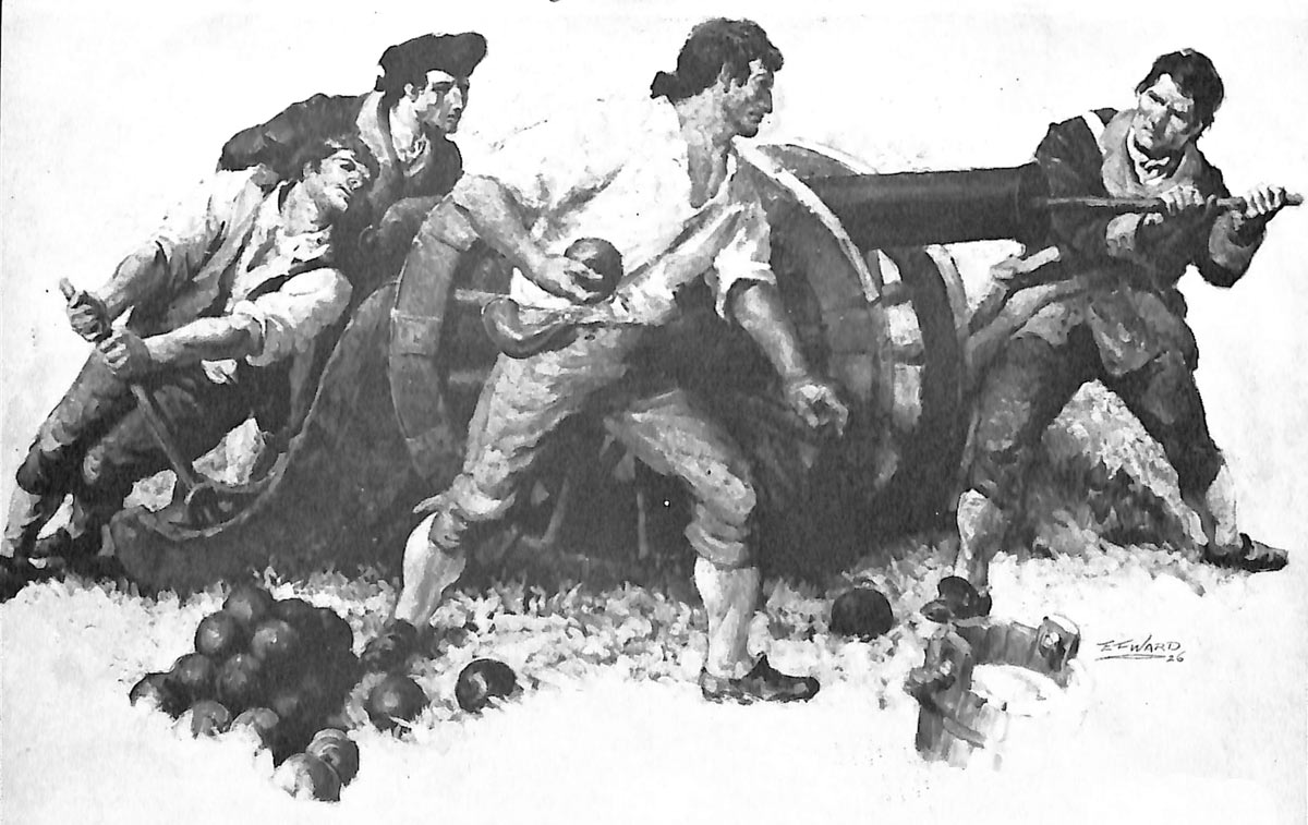 Battle of White Plains on 28th October 1776 in the American Revolutionary War: picture by E.F. Ward