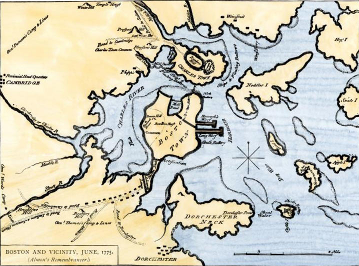 Map Of The Battle Of Bunker Hill Drawn From A British Map Stock