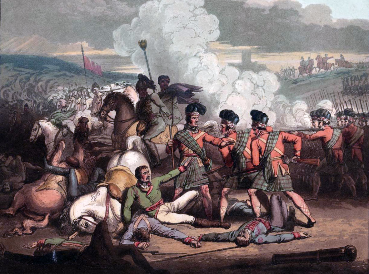 Capture of the French General Brenier by the 71st Highlanders at the Battle of Vimeiro on 21st August 1808 in the Peninsular War: picture by R. Westall