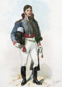 Officer of the 16th Light Dragoons: Battle of Talavera on 28th July 1809 in the Peninsular War: picture by Richard Simkin