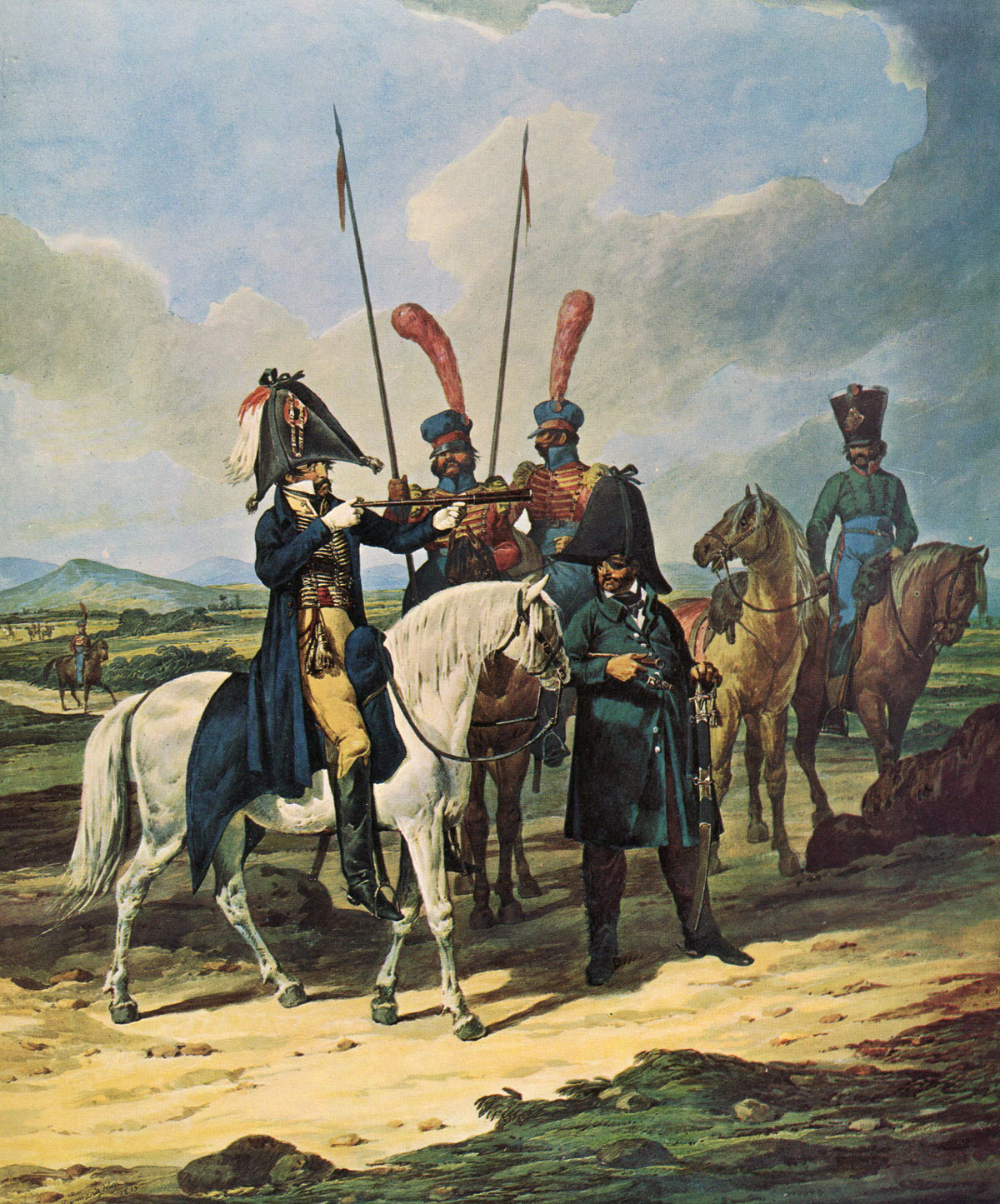 Spanish general and his staff: Battle of Barossa on 5th March 1811 in the Peninsular War: picture by Denis Dighton