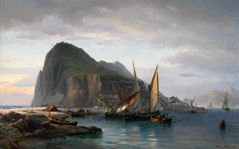Gibraltar: the Great Siege of Gibraltar from 1779 to 1783 during the American Revolutionary War: picture by Vilhelm Melbye