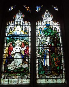 The memorial window in Medmenham Church to Lieutenant Colonel Murray-Pirie DSO, adjutant of the 21st Lancers at the Battle of Omdurman on 2nd September 1898 in the Sudanese War