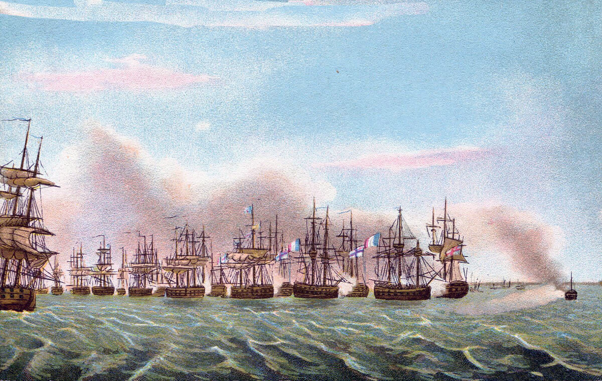 Beginning of the Battle of the Nile on 1st August 1798 in the Napoleonic Wars