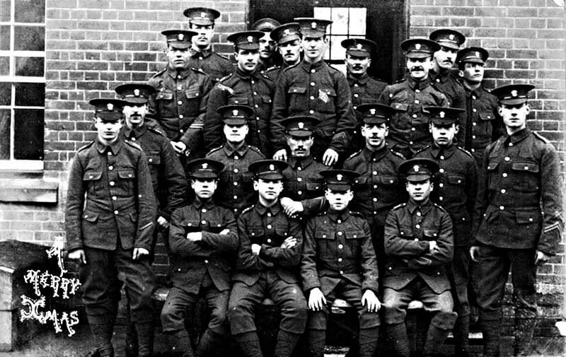 Platoon of 2nd Royal Munster Fusiliers in Tidworth in 1912: Battle of Étreux on 27th August 1914 in the First World War