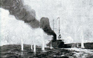 HMS Vengeance: British pre-Dreadnought battleship in action in the Dardanelles in March 1915