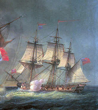 Captain Riou's ship HMS Amazon: Battle of Copenhagen on 2nd April 1801 in the Napoleonic Wars