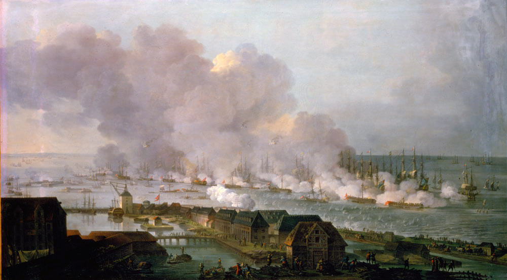 Battle of Copenhagen on 2nd April 1801 in the Napoleonic Wars: picture by C.A. Lorentzen