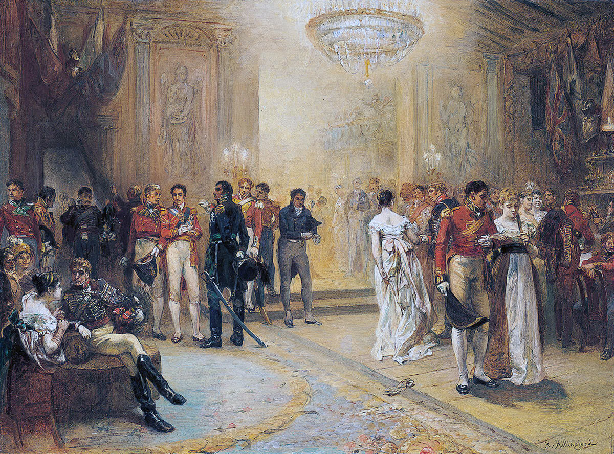 The Duchess of Richmond's Ball in Brussels on 15th June 1815: picture by Robert Alexander Hillingford