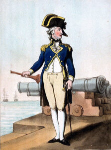 Captain in the Royal Navy: Battle of Trafalgar on 21st October 1805 during the Napoleonic Wars