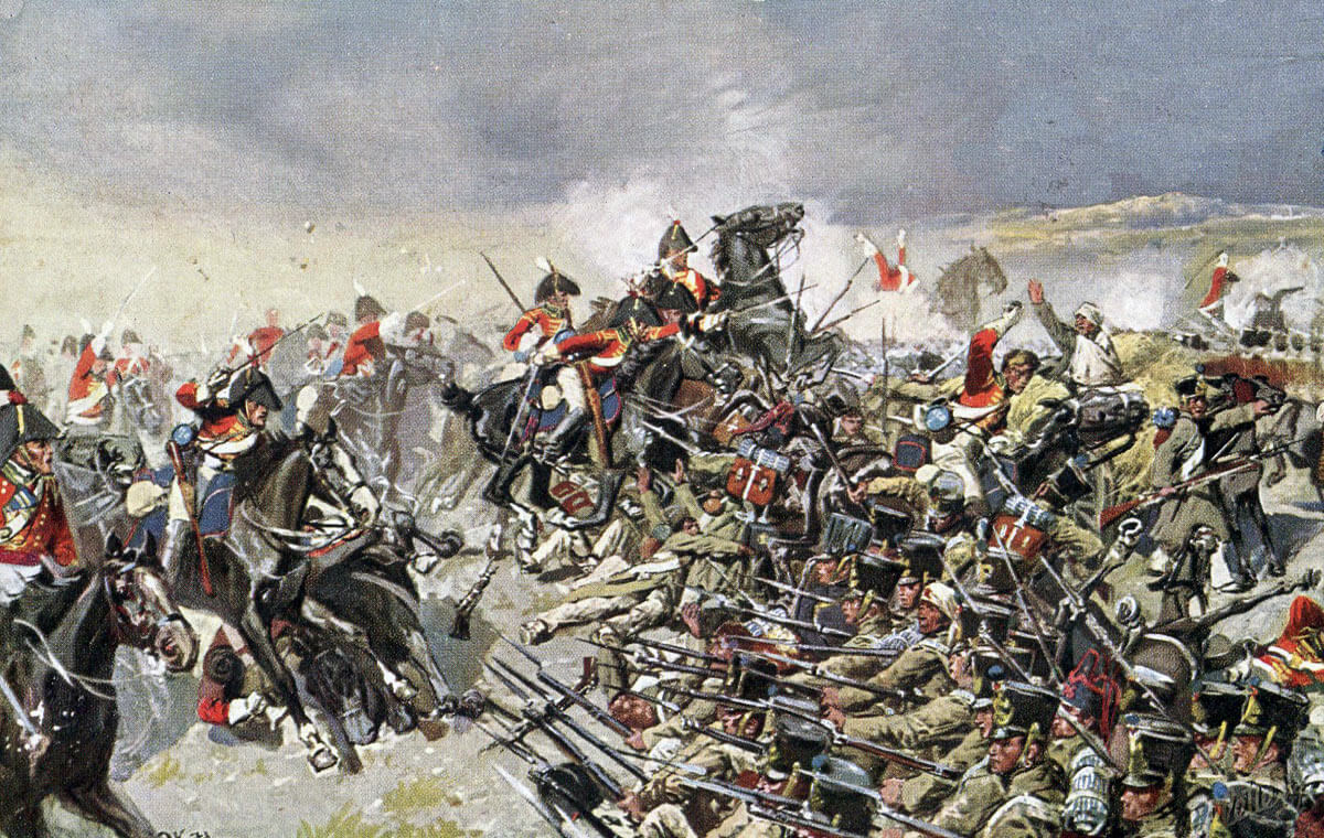 Dragoons of the King’s German Legion attacking at the Battle of Salamanca on 22nd July 1812 during the Peninsular War: picture by Richard Knötel