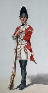 Grenadier of the British 40th Regiment of Foot: Battle of Germantown on 4th October 1777 in the American Revolutionary War