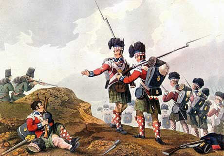 71st Highland Light Infantry and 60th Rifles at the Battle of Vimeiro on 21st August 1808 in the Peninsular War