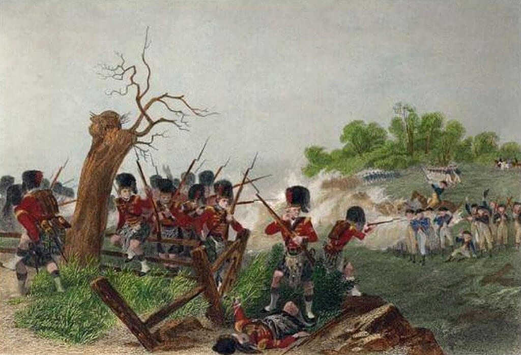 42nd Highlanders at the Battle of Harlem Heights on 16th September 1776 in the American Revolutionary War