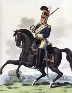 Royal Horse Guards: Battle of Vitoria on 21st June 1813 during the Peninsular War: picture by Charles Hamilton Smith