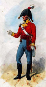 Officer of the 9th East Norfolk Regiment: Battle of Salamanca on 22nd July 1812 during the Peninsular War: picture by Richard Simkin